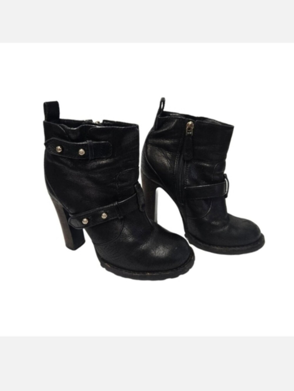 Tory Burch Lander Leather Heeled Ankle Boots in Black